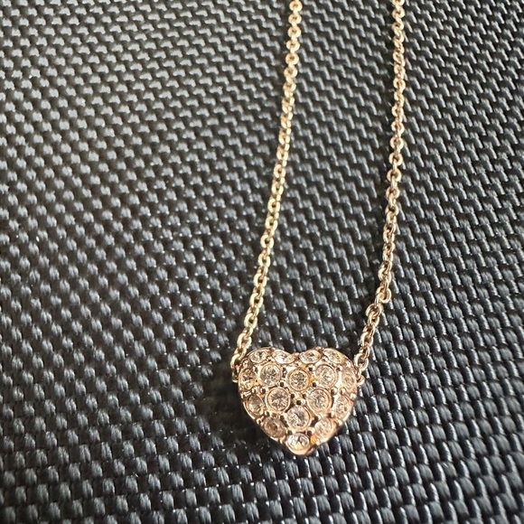 Touchstone Crystal Jewelry - Touchstone Crystal Gold Heart Necklace with Sparkling Pendant